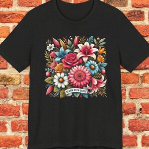 Colorful Flowers T-Shirt,Floral Art Tee,Botanical Graphic Shirt,Vibrant Blossoms Top,Flower Art Apparel,Blooming Tee,Floral Shirt,Flower Tee