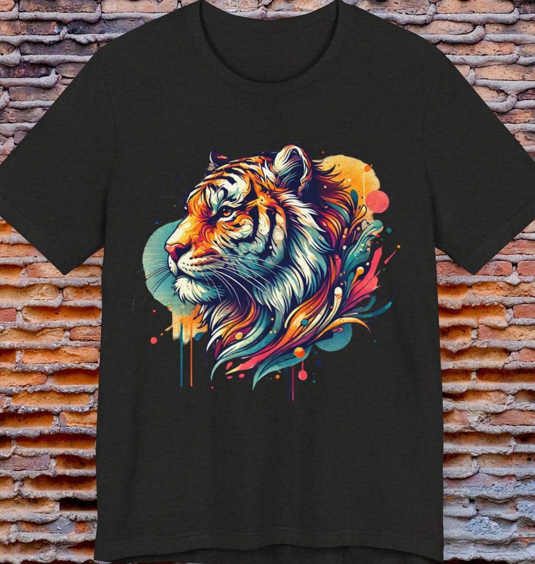 Tiger Graphic Design T-shirt,wildlife Tee,animal Lover Shirt,tiger ...
