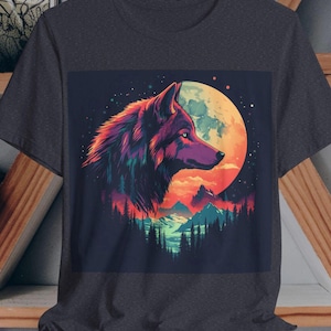 Wolf Graphic T-Shirt,Wildlife Design Tee,Animal Lover Gift,Nature Shirt,Outdoor Adventure T-Shirt,Wild Animal Graphic Tee,Wild Wolf T-Shirt