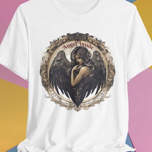 Angel T-Shirt,Angel Design Tee,Guardian Angel Shirt,Spiritual Tee,Fantasy T-Shirt,Unique Angel T-Shirt,Vintage Angel Shirt,Beautiful T-Shirt