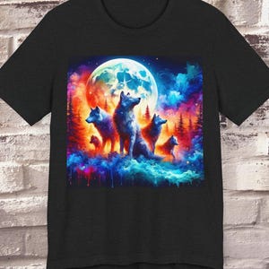 Wolf Pack T-Shirt,Unisex Wildlife Tee,Wolf Design Shirt,Watercolor Wolf Art T-Shirt,Animal Graphic Tee,Wildlife Graphic Tee,Unique T-Shirt