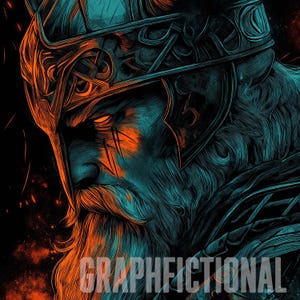 Neon Viking Ink AI Wall Art Pt. 2 | ai wall art | digital print | ai art | wall art printable | wall art poster