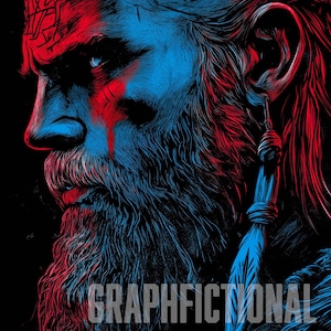 Neon Viking Ink AI Wall Art Pt. 3 | ai wall art | digital print | ai art | wall art printable | wall art poster