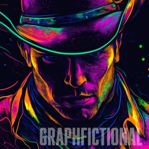 Neon Cowboy Ink AI Wall Art Pt. 4 | ai wall art | digital print | ai art | wall art printable | wall art poster