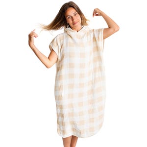 Toalla de muselina de algodón con capucha - Beige