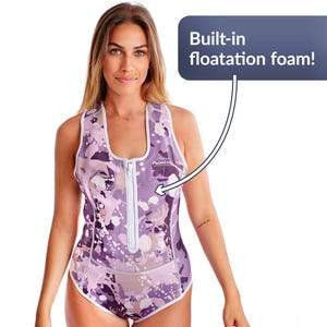 Limestone Neoprene Flotation Assist Swimwear - Lavender Splash