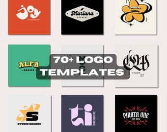 CUSTOM 70+ LOGO TEMPLATES Clothing Brand/Shop/Studio | Customizable Business Logos & Branding Kit | Small Business Logo Design Bundle