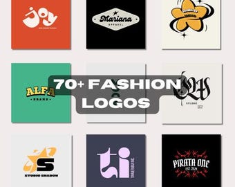 70+ UNIQUE LOGOS Clothing Brand/Shop/Studio | Customizable Business Logos & Branding Kit | Small Business Logo Design Bundle