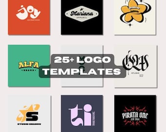 CUSTOM 25+ LOGO TEMPLATES Clothing Brand/Shop/Studio | Customizable Business Logos & Branding Kit | Small Business Logo Design Bundle