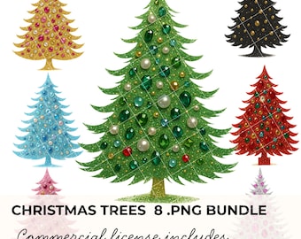 Wunderliche Weihnachtsbaum Clipart: PNG-Bilder, zum Basteln, Glitzern von Grafiken