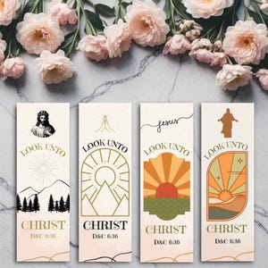 Look Unto Christ 2025 LDS Youth Theme Bookmark – Printable D&C 6:36 Scripture Tracker for Young Women, Young Men, Primary