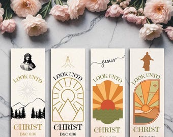 Look Unto Christ 2025 LDS Youth Theme Bookmark – Printable D&C 6:36 Scripture Tracker for Young Women, Young Men, Primary