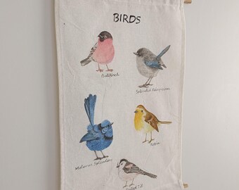 Ein von der Natur inspirierter Wandbehang aus Baumwolle und Baumwolle