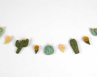 Filz Kaktus Girlande: Handgemachte Boho Baby Kinderzimmer Dekoration