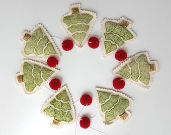 Weihnachtsbaum-Girlande, umweltfreundliche Blockprint-Weihnachtsbanner, Weihnachtsdekoration