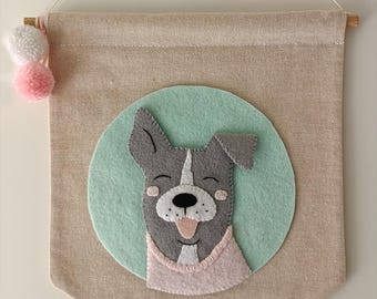 Boston Terrier Wandbehang, Hunde Portrait Banner