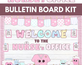 Nurse Office Bulletin Board Kit, Healthy Habits (Digital Download)