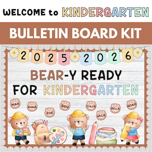 Welcome to Kindergarten Bulletin Board, Back to School Bulletin Board Kindergarten, Watercolor Classroom Decorations, Editable Bulletin