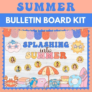 Summer Bulletin Board Kit, End of Year Classroom Door Decor, June Bulletin Board, Pastel Groovy Classroom Decorations for Preschool