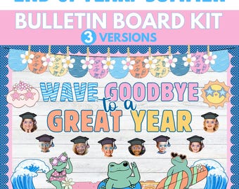 End of Year Bulletin Board, Summer Bulletin Board, June Bulletin Board, Graduation Classroom Door, Editable Groovy Classroom Decorations