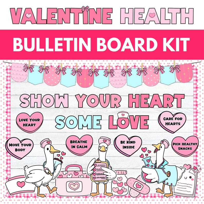 Valentines Day Bulletin Board, School Nurse Office, February Bulletin ...