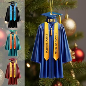 Custom Graduation Christmas Ornament, Personalized Senior Ornament, Class of 2025 2D Flat Acrylic, Gifts for Senior Graduate