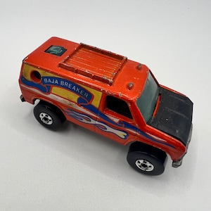 HOT WHEELS Baja Breaker Van, 1977, Hong Kong, Orange, Vintage Diecast Toy Car