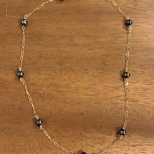 Paperclip Floating Pearl Necklace