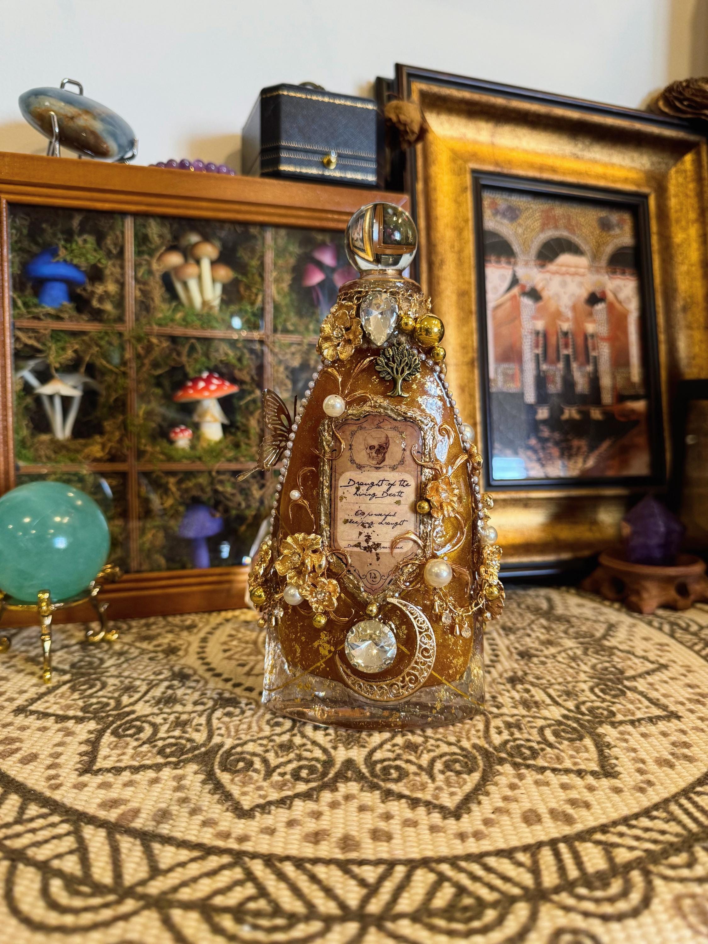 Luxury Ancestral Wealth Bottle- Bookshelf Decor - Potion Decor