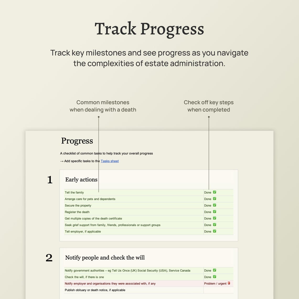 Aarp Death Checklist.pdf After Death Spreadsheet – Executor Checklist, Estate Accounts, Assets ...
