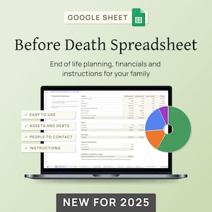 Before Death Spreadsheet – end of life planner and financials to bring clarity to your family and executors (Google Sheet)