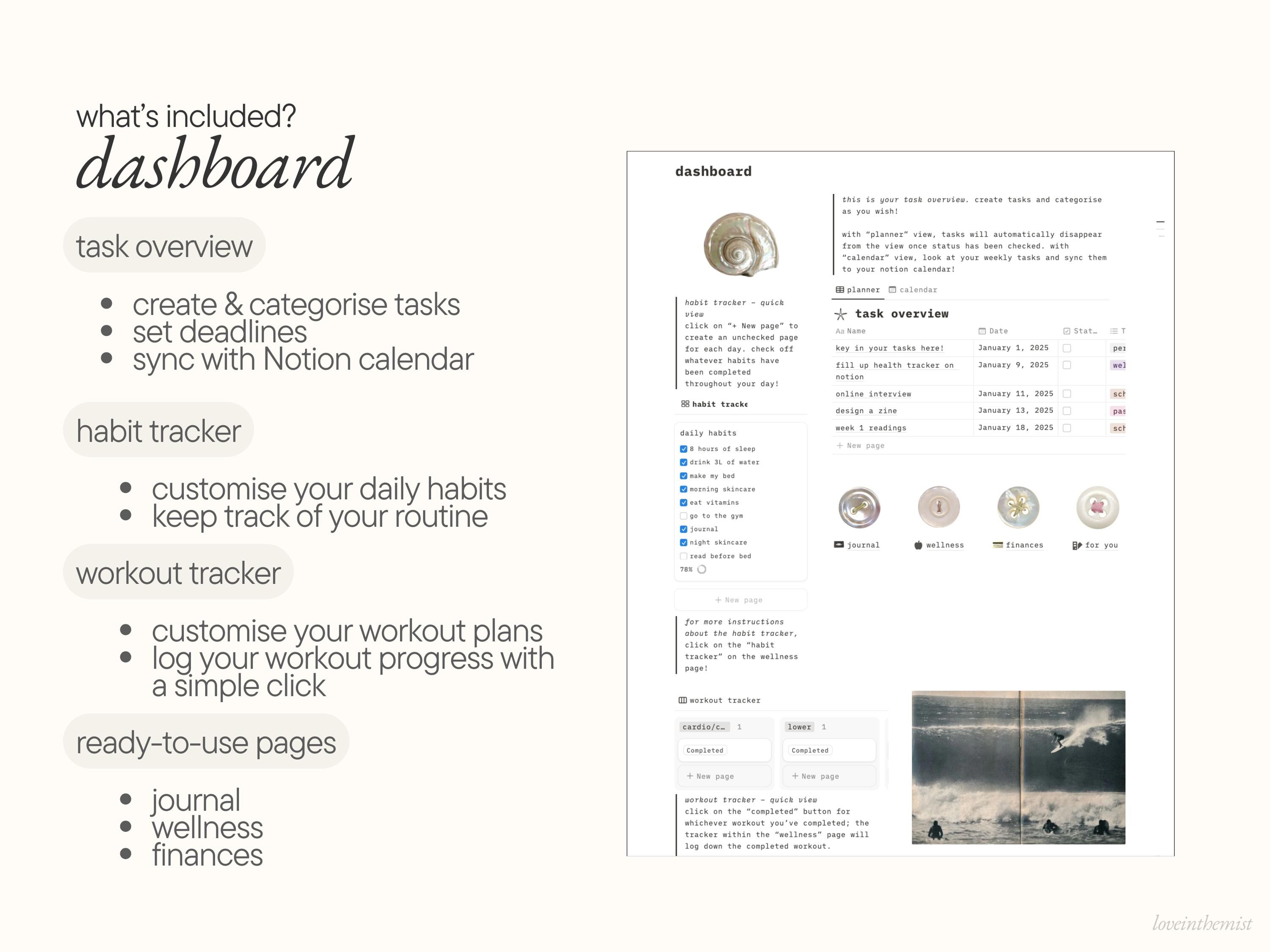 It Girl Vision Board & Planner 2026 | Notion Template (digital) - Etsy