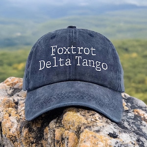 Foxtrot Delta Tango Embroidered Hat, Anti Trump Vintage Embroidered Baseball Cap, FDT Military Alphabet Anti Trump Hat,Subtle Anti Trump Cap