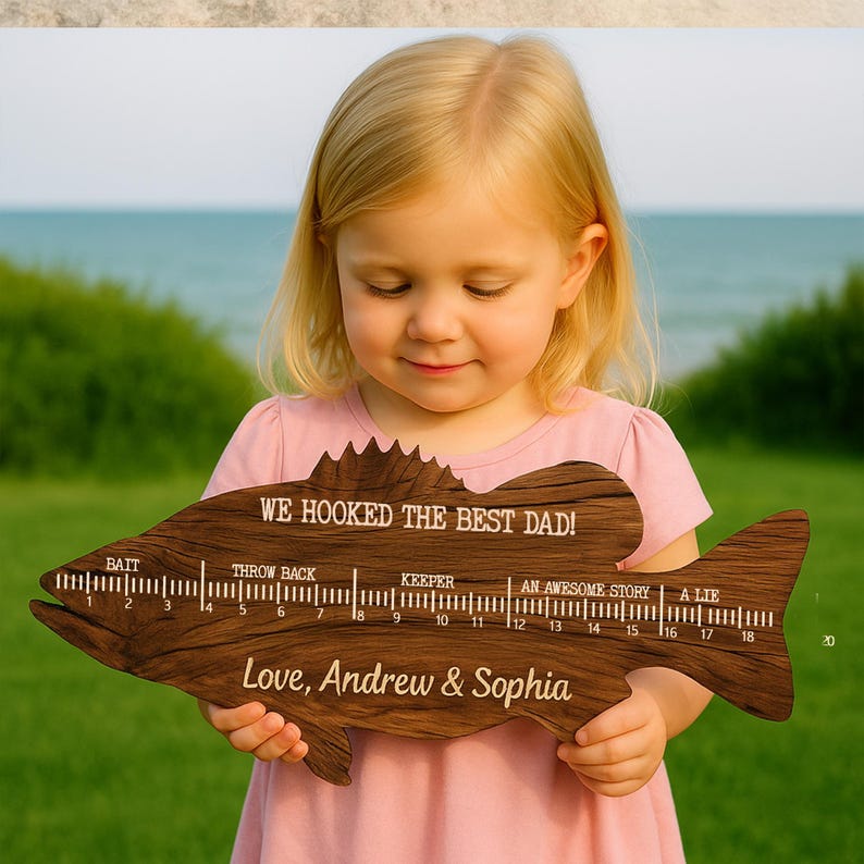 Personalized Fish Ruler for Fathers Day Gift From Kids, Fishing Gift ...