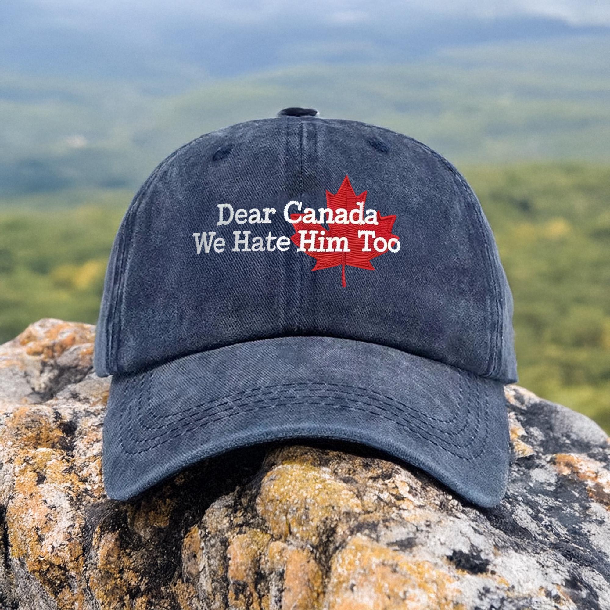 Cappello Da Camionista 'Dear Canada We Hate Him Too' - Misto Cotone, Rete Posteriore, Regolabile - Foto 2