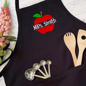 Teachers Apron - Personalized Apron for Teachers - Birthday Gift Apron - Teacher gifts Two Pockets Custom Apron