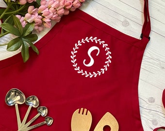 Monogram Kitchen Apron - Personalized Apron for Adults - Wedding Anniversary Custom Apron - Wedding Anniversary Two Pockets Custom Apron