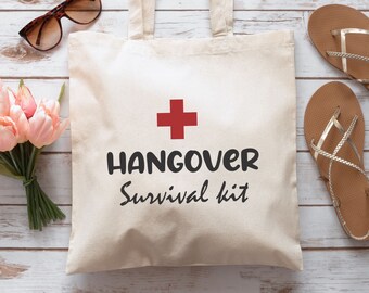 Hangover Survival Kit Tote Bag - Wedding Favor Tote Bag - Wedding Welcome Tote Bag - Bridal Shower Tote Bag - Bachelorette Party Tote Bag