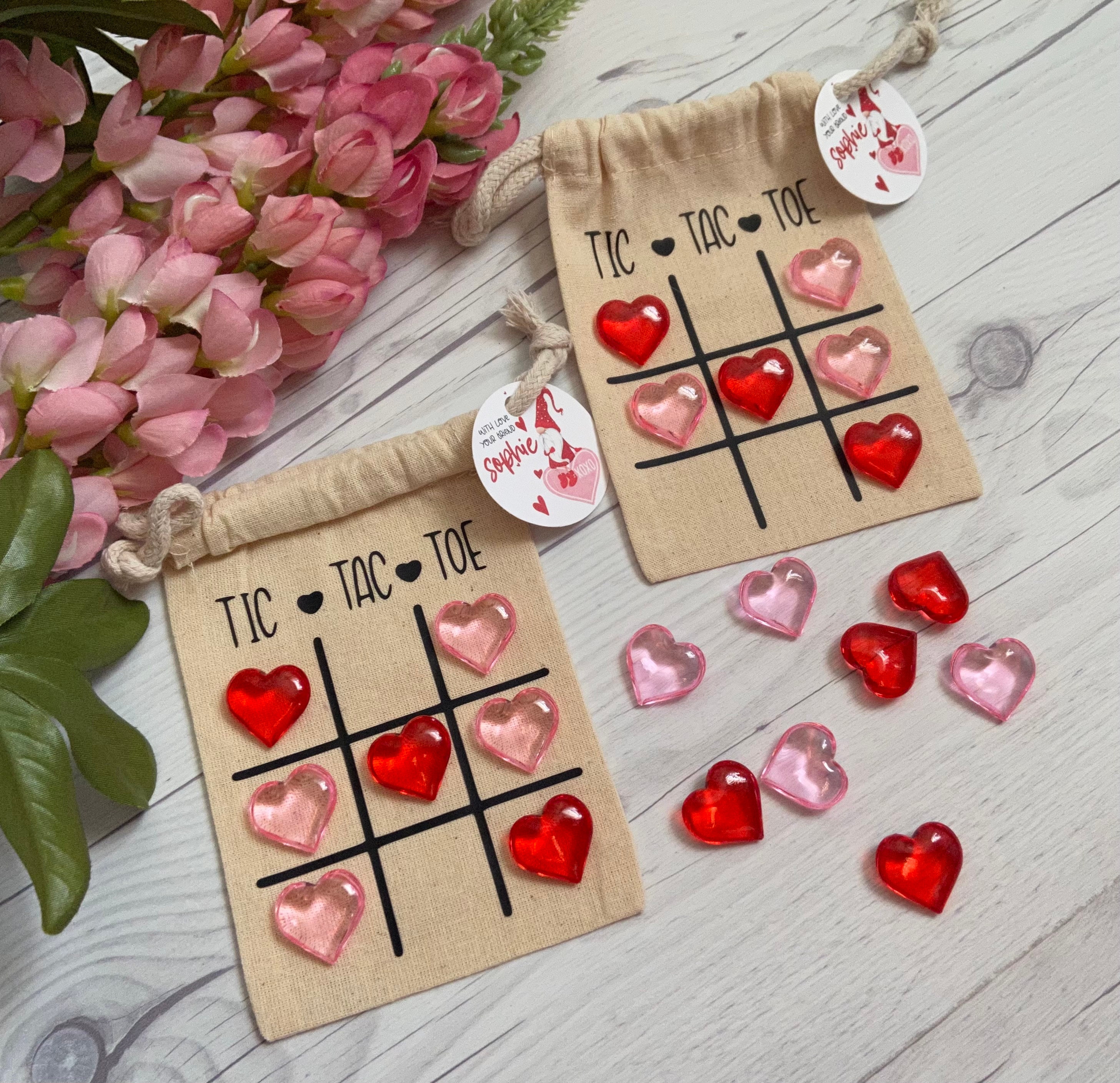 Wettarn 36 Sets Construction Tic Tac Toe with 36 Pcs Non Woven Drawstring Storage Bag 360 Pcs Mini Wooden Construction Pieces Wooden Tic Tac Toe Game