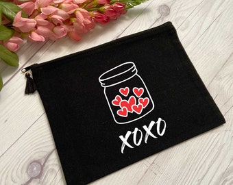 XOXO Cosmetic Bag, Teacher Valentine Gift, Teacher Appreciation Gift, Personalized Gift for a Teacher