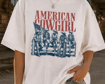 American Cowgirl Western Graphic T-Shirt, Vintage Country Rodeo Tee