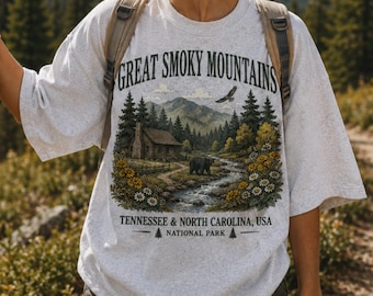 Great Smoky Mountains Graphic Sweatshirt, Vintage National Park Crewneck, Cozy Nature Pullover