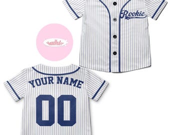 Personalized Rookie Baseball Jersey, Sports Team Uniform 1st Birthday Kids Youth Baseball Team Rookie Year Birthday Family Baseball Matching