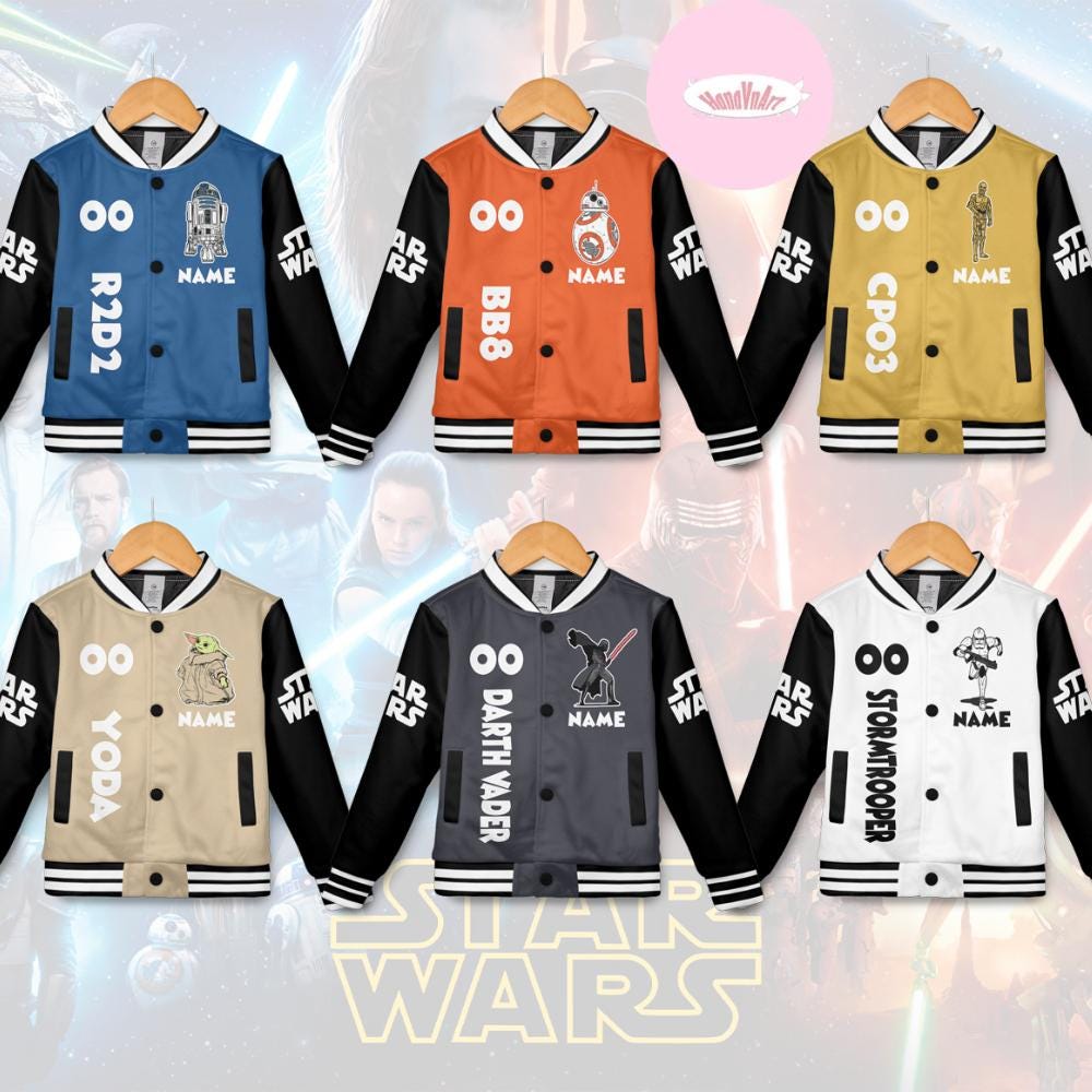 Discover Personalized Disney Star Wars Baseball Jacket, Galaxy's Edge Star Wars Birthday Boy/Girl Kids Youth Adult Team