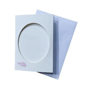 10xWANILLA Three Fold Aperture Cards for Cross Stitch 4.13x5.90 In(10.5x15cm)with OVAL window 3.34 x 4.13 in (8.5x10.5cm)Cross Stitch Cards