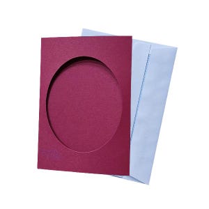 10xDARK RED Three Fold Aperture Cards for Cross Stitch 4.13x5.90 In(10.5x15cm)with OVAL window 3.34 x 4.13 in (8.5x10.5cm)Cross Stitch Cards