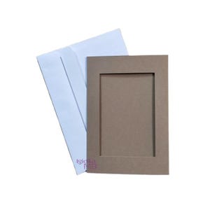 10xLIGHT BROWN Three Fold Aperture Cards for Cross Stitch, 4.13x5.90 In with RECTANGLE window 2.75x4.13 in,Cross Stitch Cards, Birthday card