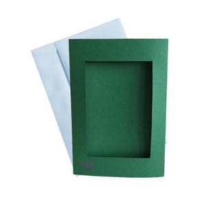 10xGARK GREEN Three Fold Aperture Cards for Cross Stitch, 4.13x5.90 In with RECTANGLE window 2.75x4.13 in, Cross Stitch Cards, Birthday card