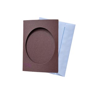 10xBROWN Three Fold Aperture Cards for Cross Stitch 4.13x5.90 In(10.5x15cm)with OVAL window 3.34x4.13 in (8.5x10.5cm)Cross Stitch Cards