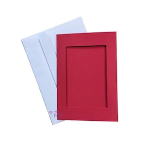 10xRED Three Fold Aperture Cards for Cross Stitch, 4.13x5.90 In with RECTANGLE window 2.75x4.13 in , Cross Stitch Cards, Birthday card